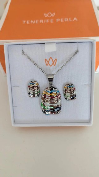 Conjunto Collar y Pendientes Tenerife Perla