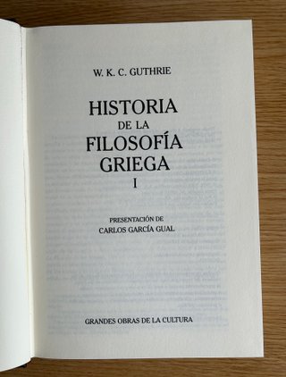 Historia de la filosofía griega. Guthrie