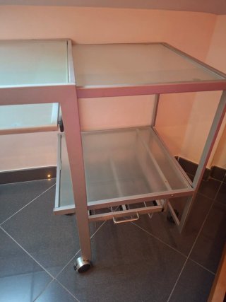 Mesa estudio/ordenador cristal y metal