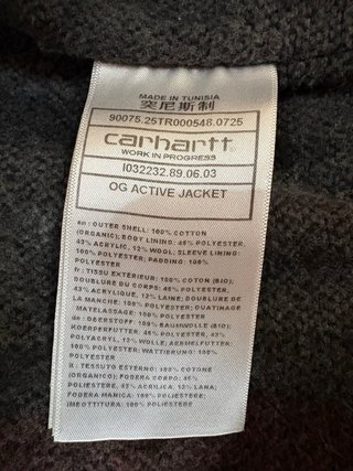Carhartt OG ACTIVE Giacca Nera con Cappuccio