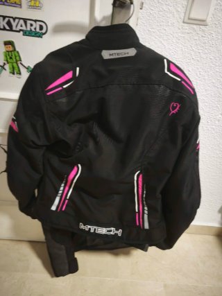 Chaqueta Moto MTECH Negra y Rosa Mujer