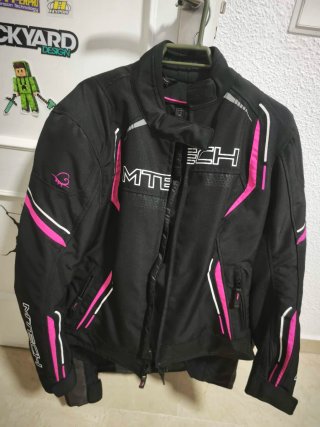 Chaqueta Moto MTECH Negra y Rosa Mujer