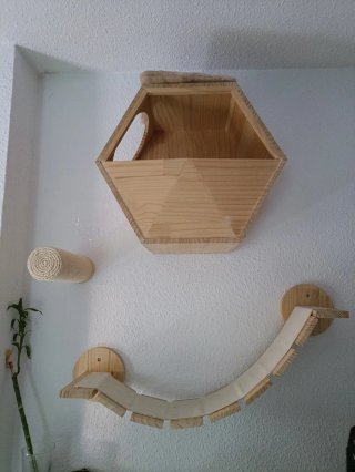 Pack Muebles Pared Gatos Madera