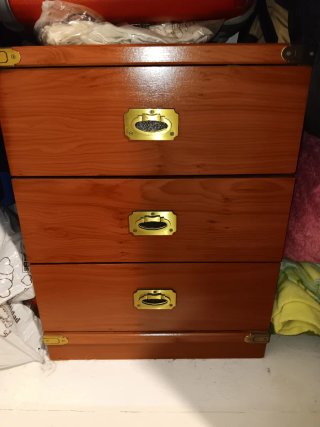 Mesilla Noche Estilo Marinero Madera y Metal