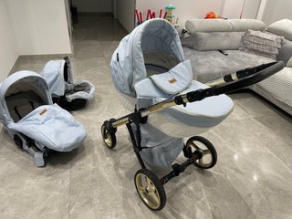 Carro de bebé 3 piezas azul