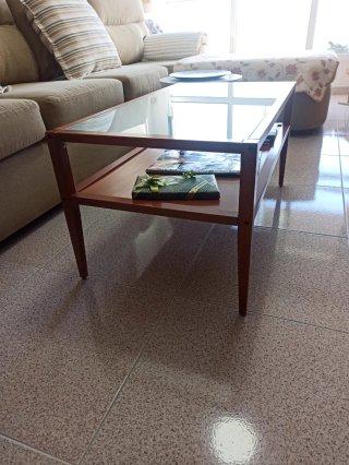 Mesa de centro madera y cristal