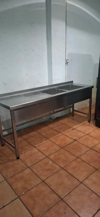 Fregadero industrial doble acero inoxidable