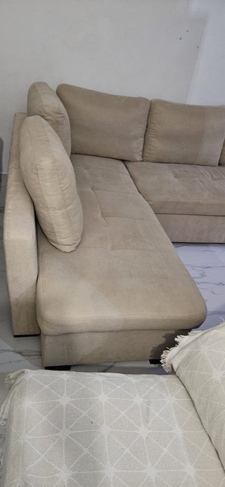 Sofá Cama Beige y Negro