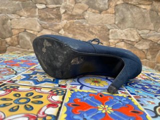 Botines azules con cordones