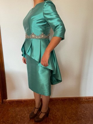 Vestido fiesta verde agua nuevo