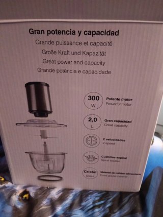 Picadora eléctrica Lacor cristal 300W