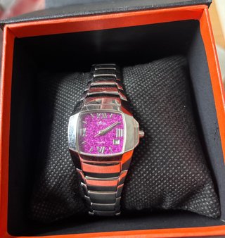 Reloj Lotus Esfera Morada y Plata