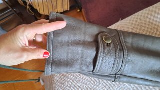 Chaqueta de piel de cordero gris