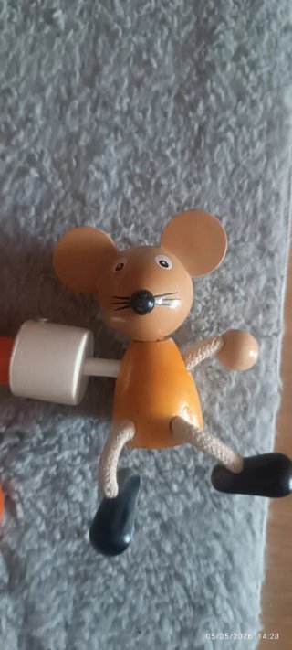 Barra Cortina Infantil Ratón Madera