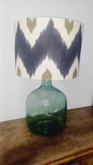 Pantalla de lámpara verde y multicolor