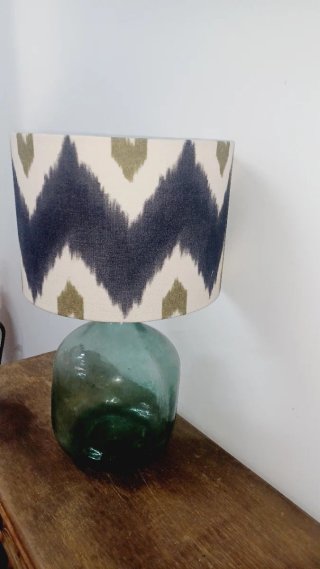 Pantalla de lámpara verde y multicolor