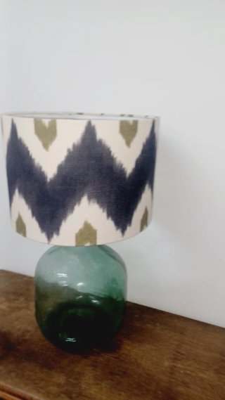 Pantalla de lámpara verde y multicolor