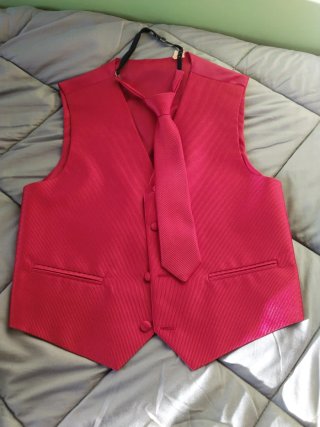 Chaleco de ceremonia rosa/rojo