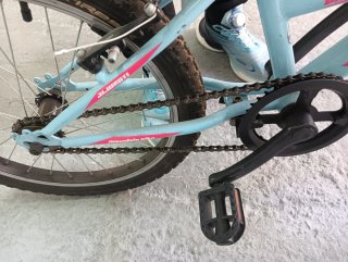 Bicicleta infantil azul y rosa