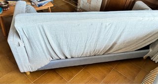 Sofá-cama 3 plazas gris con tela