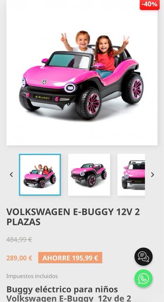 Coche Eléctrico Infantil VW E-Buggy 12V