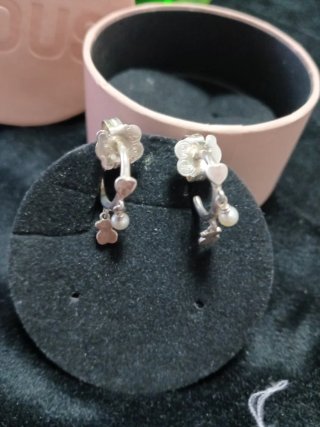 Pendientes Tous Corazón y Perla Plata