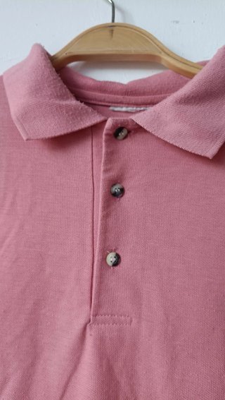 Camisa Polo Rosa Manga Corta