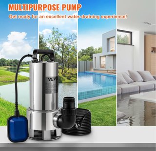 Bomba aguas sucias sumergible VEVOR 1300W 1.75HP