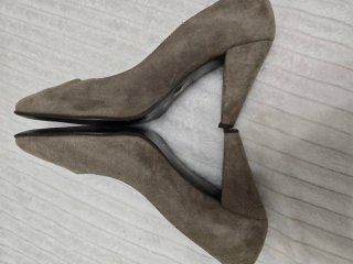 Zapatos de tacón beige/gris talla 38