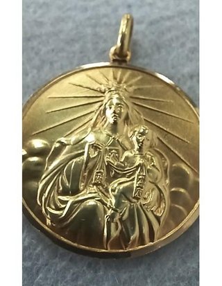 Escapulario de oro 18 kt. 14,2 grs.