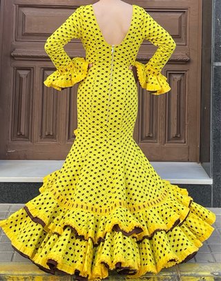 Traje de Flamenca Amarillo Perforado T.34-36