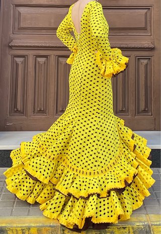 Traje de Flamenca Amarillo Perforado T.34-36