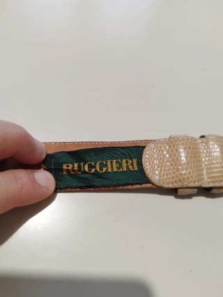 Cintura Ruggieri vera lucertola beige/marrone