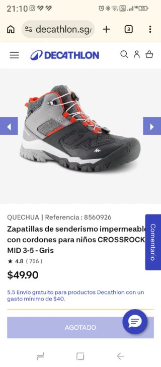 Botas montaña niño Quechua Talla 35