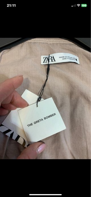 Giacca bomber Zara lino beige XS