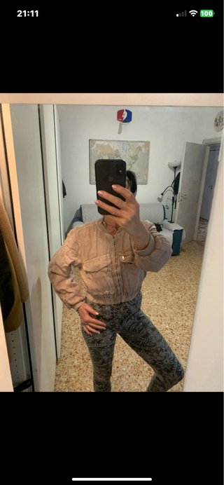 Giacca bomber Zara lino beige XS
