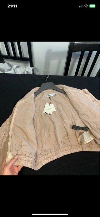 Giacca bomber Zara lino beige XS
