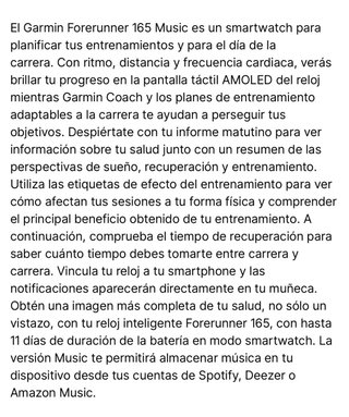 Garmin Forerunner 165 Music Blanco