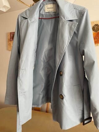 Gabardina Stradivarius azul mujer Talla L