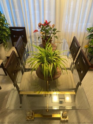 Mesa Comedor Cristal y Metal 170x85cm