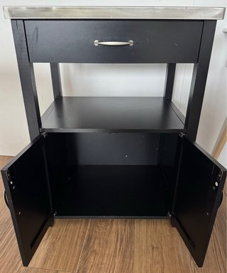 Mueble Cocina Negro con Encimera Metal