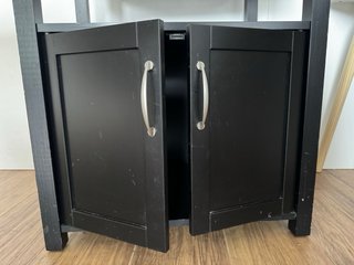 Mueble Cocina Negro con Encimera Metal