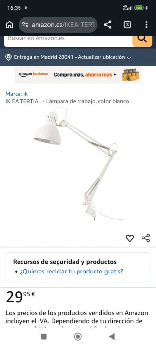 Flexo de mesa Exte plateado/blanco