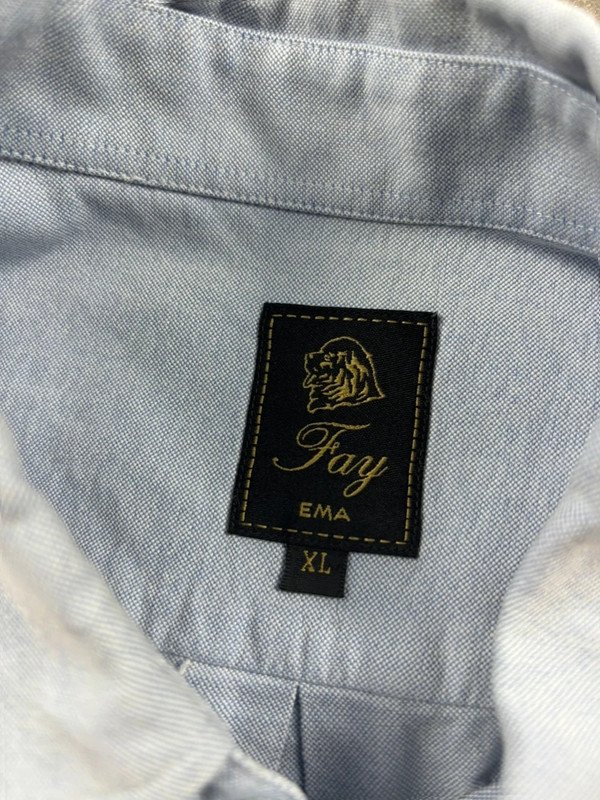 Fay Camicia Uomo 100% Cotone Azzurra made in Italy