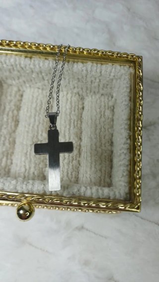 Collar con Cruz Acero y Salmos