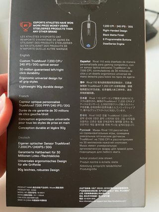 Ratón Gaming SteelSeries Rival 110 Negro/Rojo