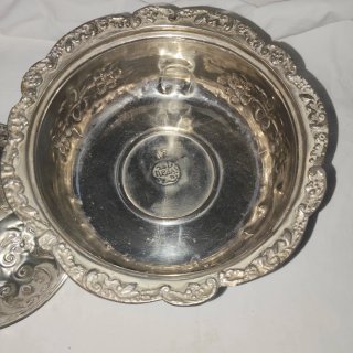 Bombonera Antigua Árabe Metal Plateado