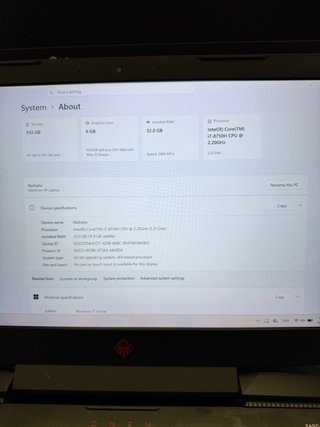 HP Omen 16” i7 / 32GB RAM / GTX 1060 6GB / 1TB SSD