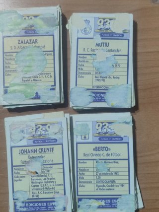 Cromos de ediciones este temp 92/93, 333 en total