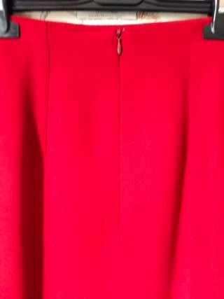 Minigonna Rossa Vintage Lana Vergine XS